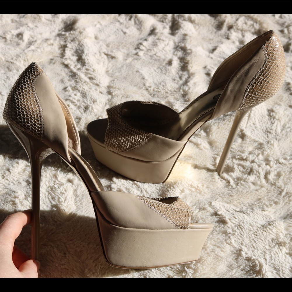 Bebe stiletto heels Nude size 8